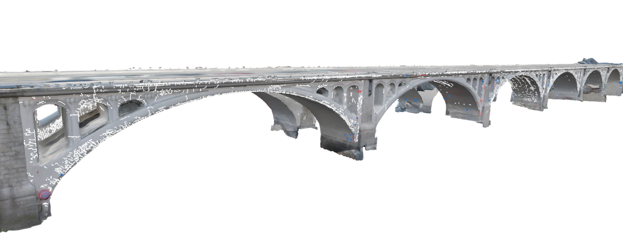 3D-Rekonstruktion der Brücke Chauderon.